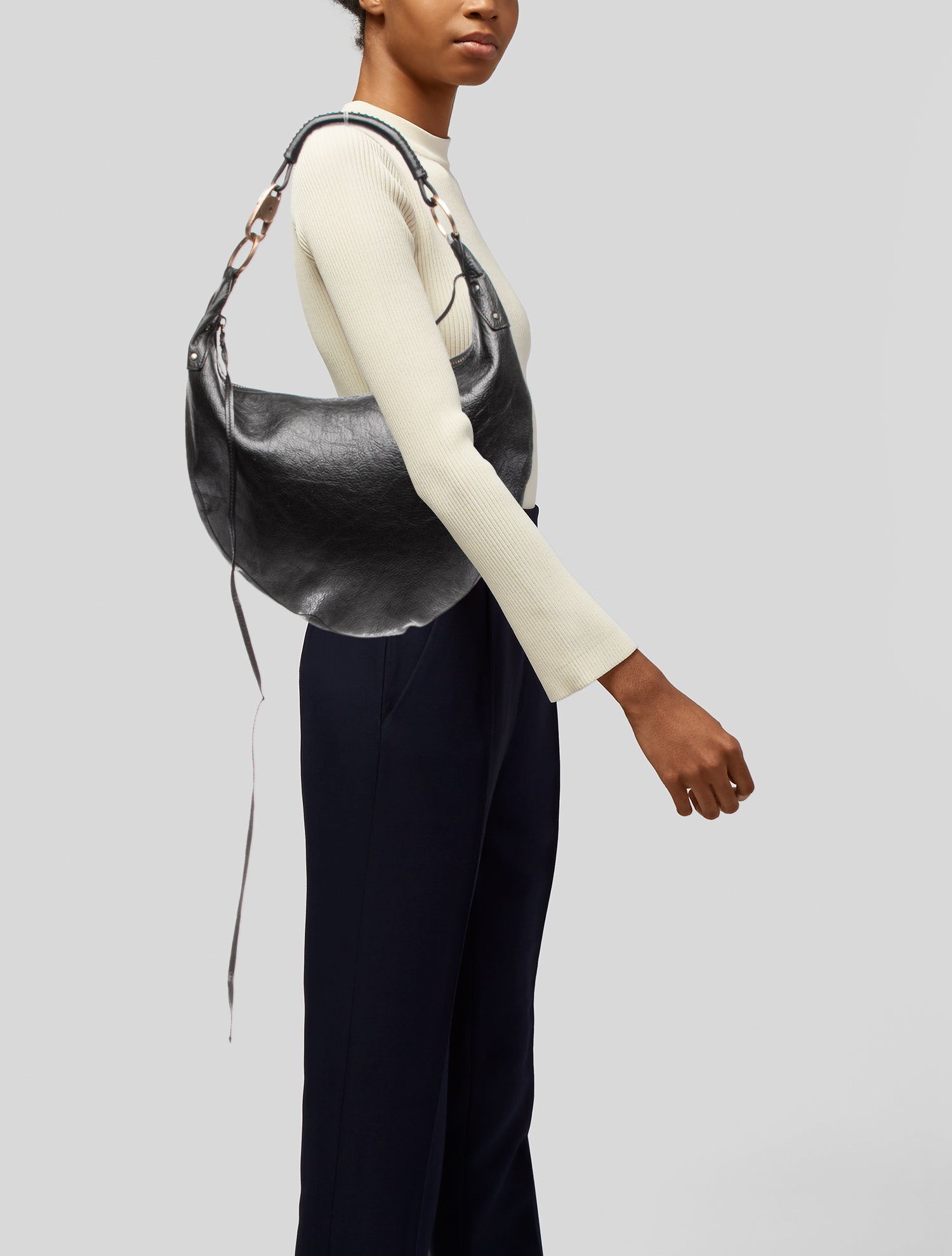 Gucci Leather Half Moon Hobo