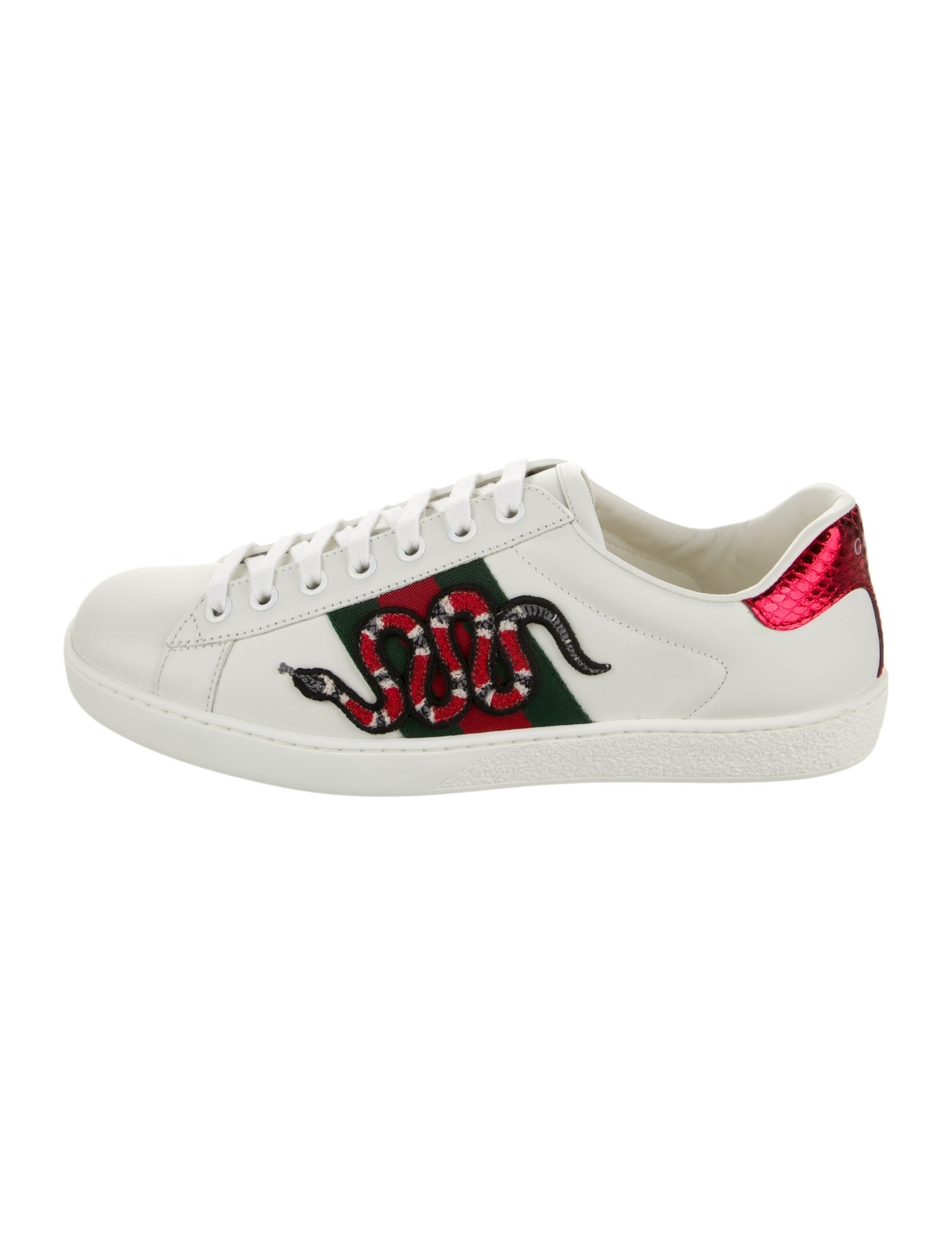 Gucci Leather Animal Print Sneakers