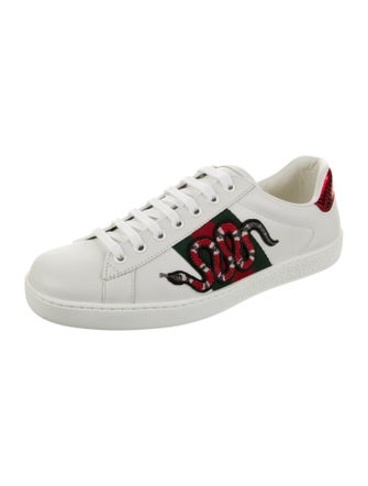 Gucci Leather Animal Print Sneakers