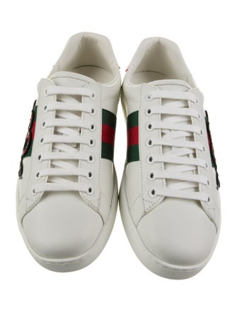 Gucci Leather Animal Print Sneakers