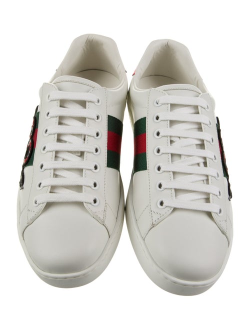 Gucci Leather Animal Print Sneakers
