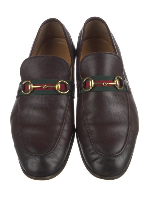 Gucci Web Accent Leather Dress Loafers