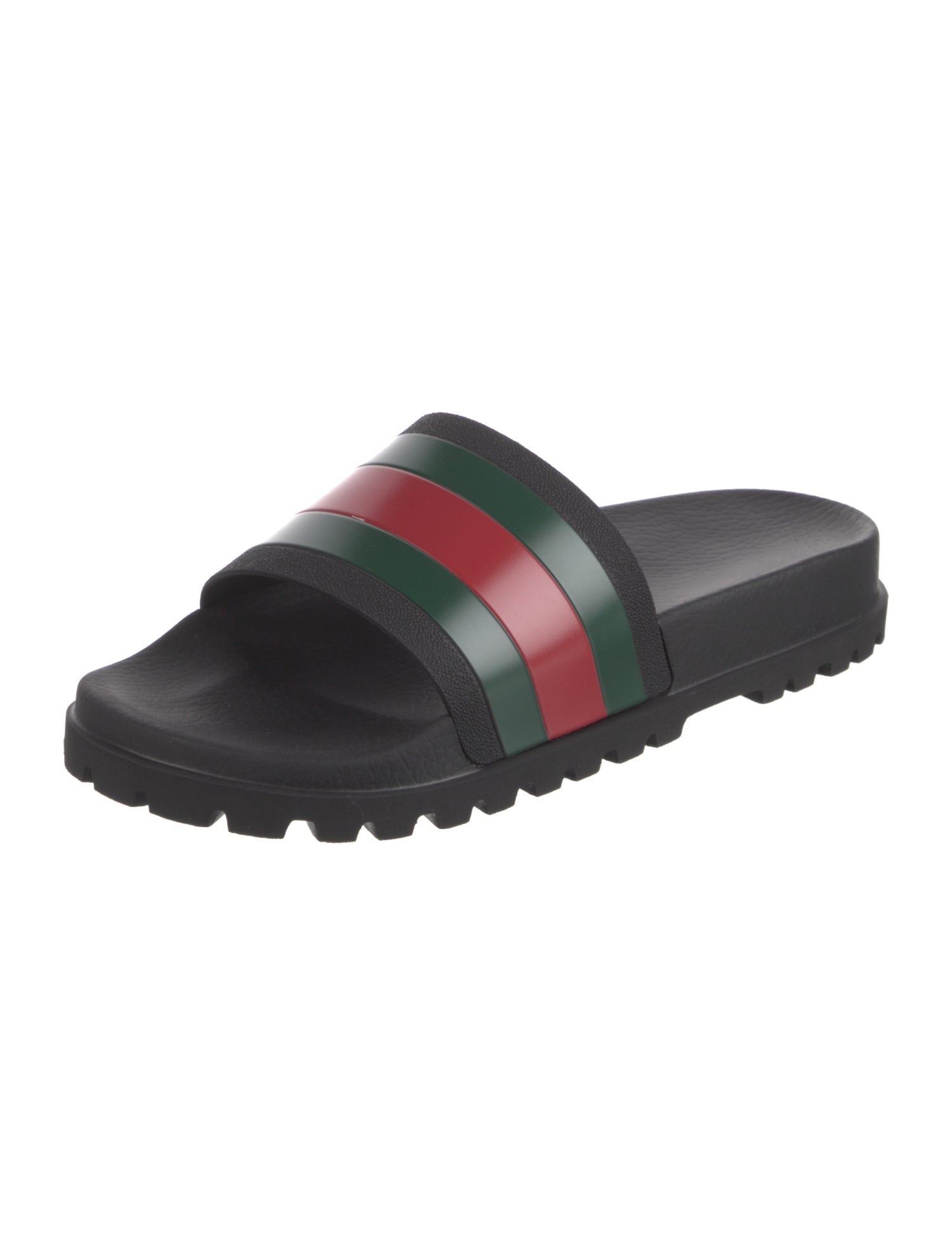 Gucci Web Accent Rubber Slides w/ Tags