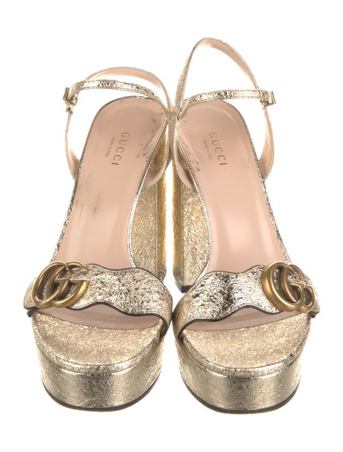Gucci Double G Logo Leather Sandals