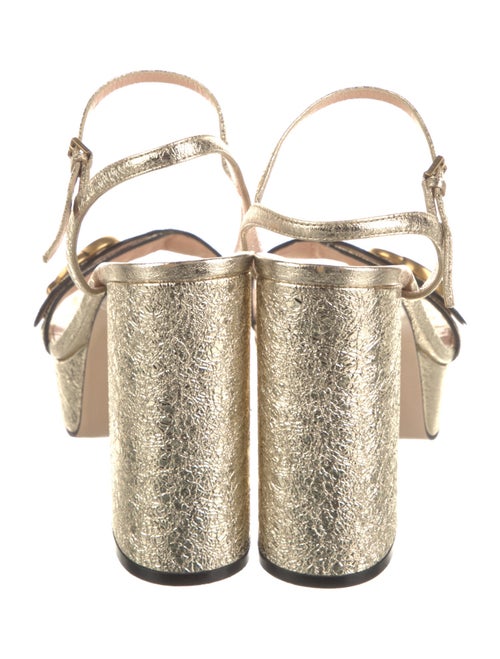 Gucci Double G Logo Leather Sandals
