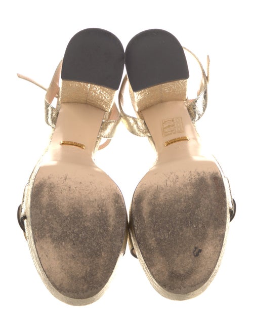 Gucci Double G Logo Leather Sandals