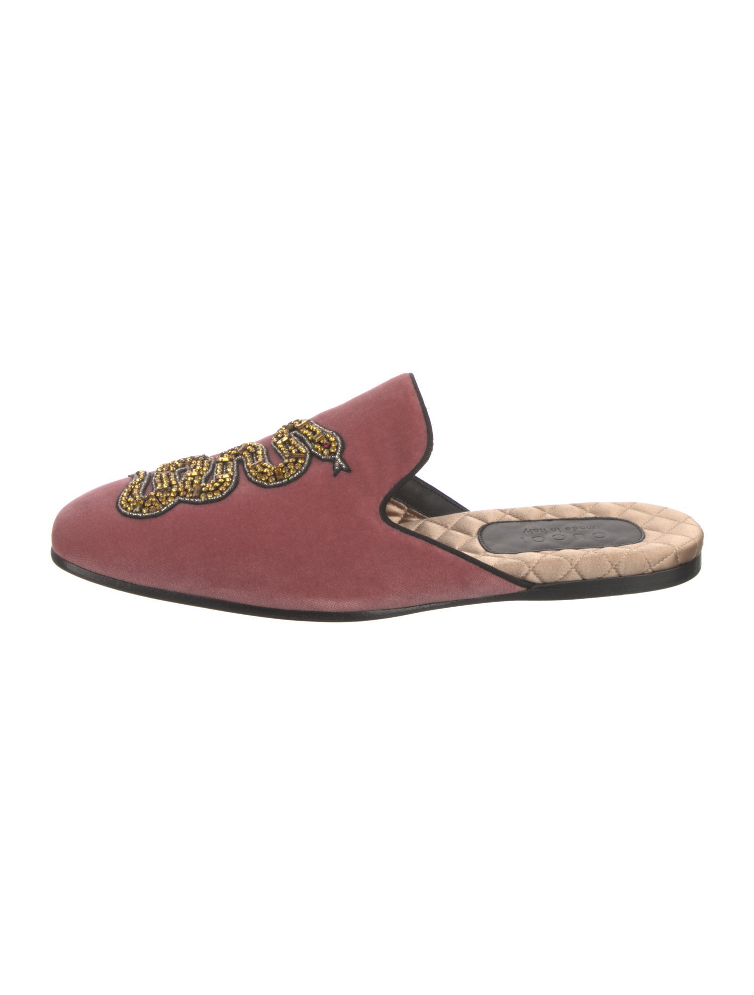 Gucci Velvet Animal Print Slippers