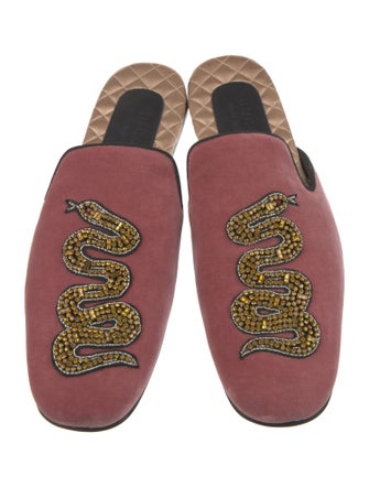 Gucci Velvet Animal Print Slippers