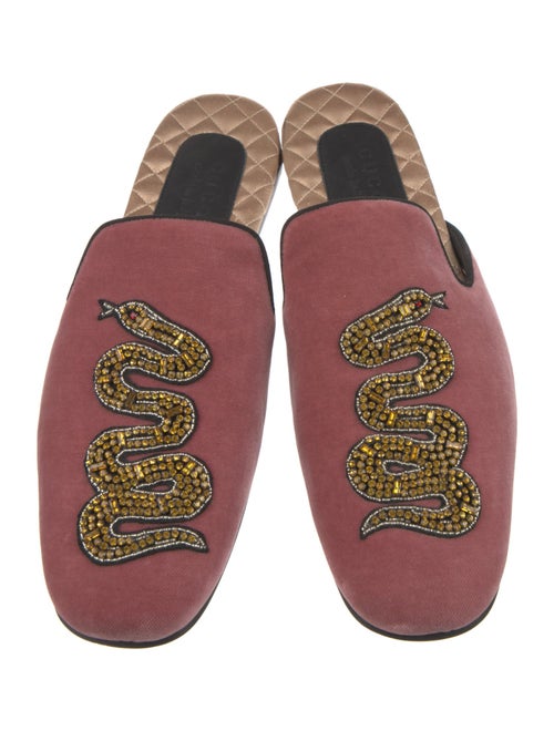 Gucci Velvet Animal Print Slippers