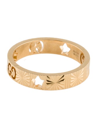 Gucci 18K Icon Star & Double G Band Ring