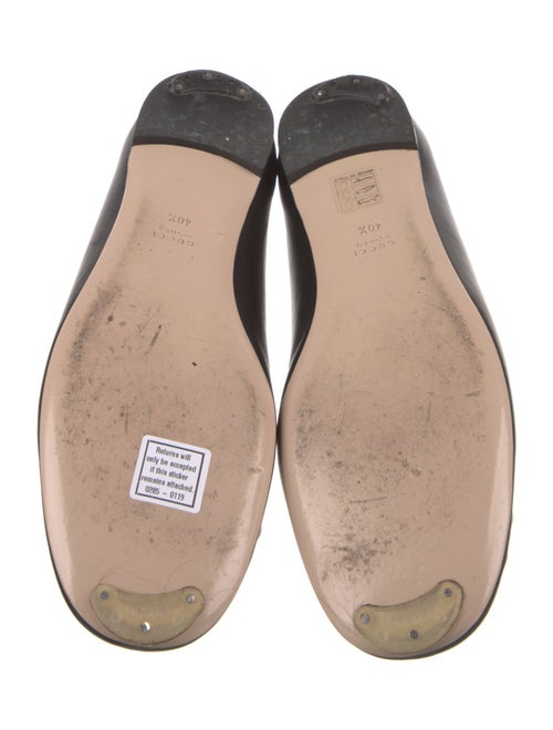 Gucci Faux Pearl Accents Leather Ballet Flats