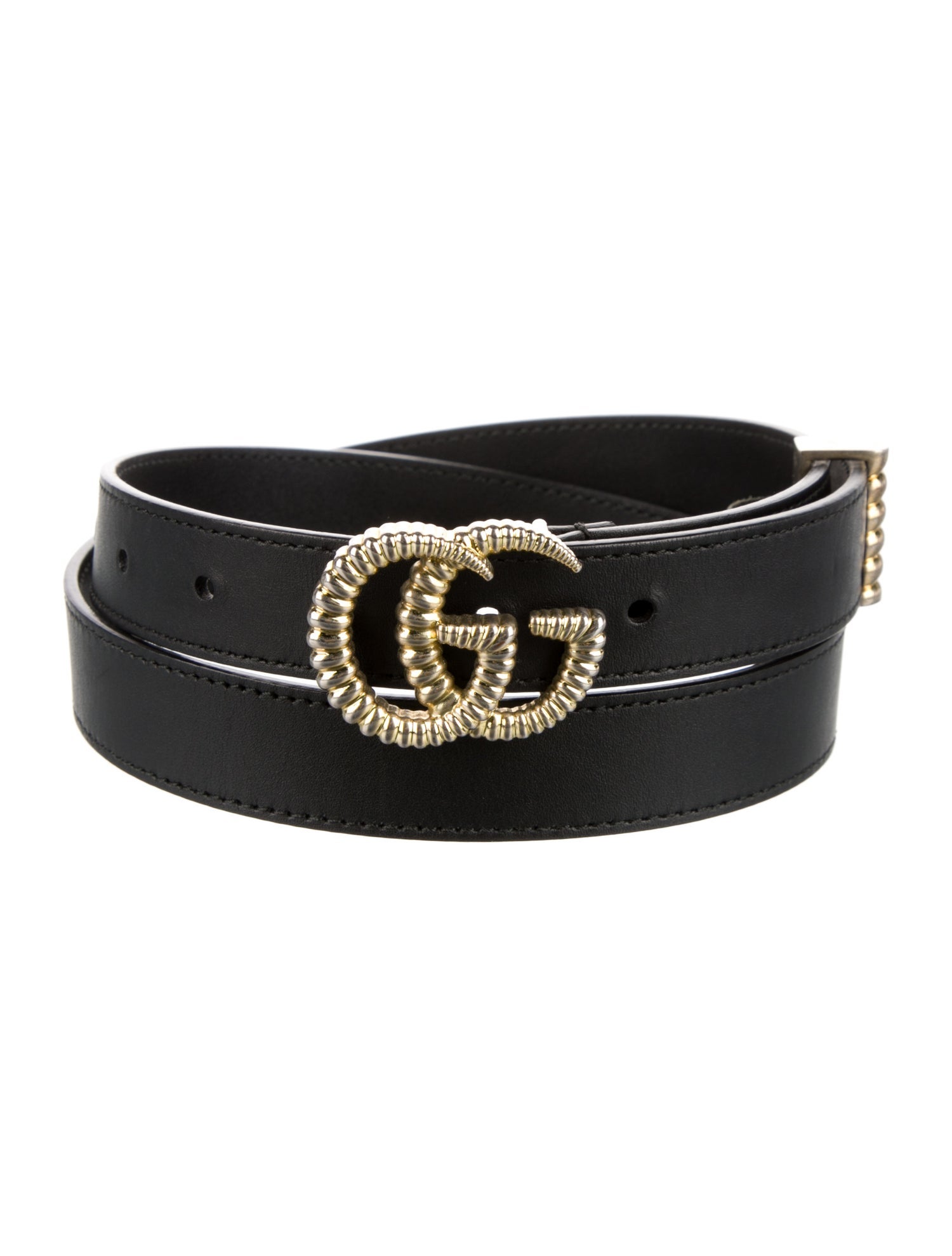 Gucci Double G Logo Skinny Belt