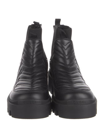 Gucci Double G Logo Leather Chelsea Boots