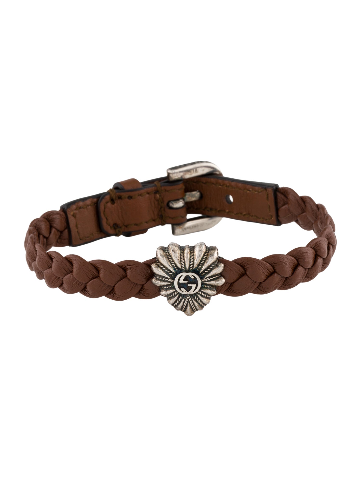 Gucci Leather Interlocking G Heart Wrap Bracelet