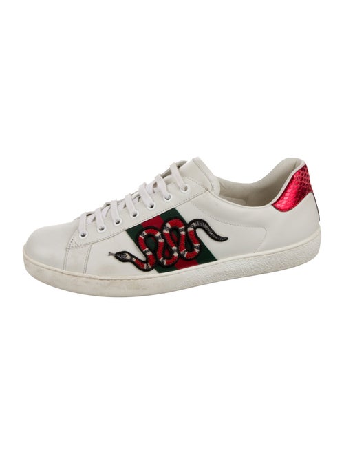 Gucci Web Accent Leather Sneakers