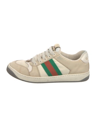 Gucci Web Accent Leather Sneakers