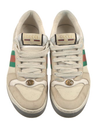 Gucci Web Accent Leather Sneakers