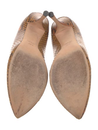 Gucci Interlocking G Logo Snakeskin Pumps