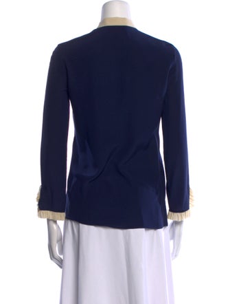 Gucci Silk Mock Neck Button-Up Top