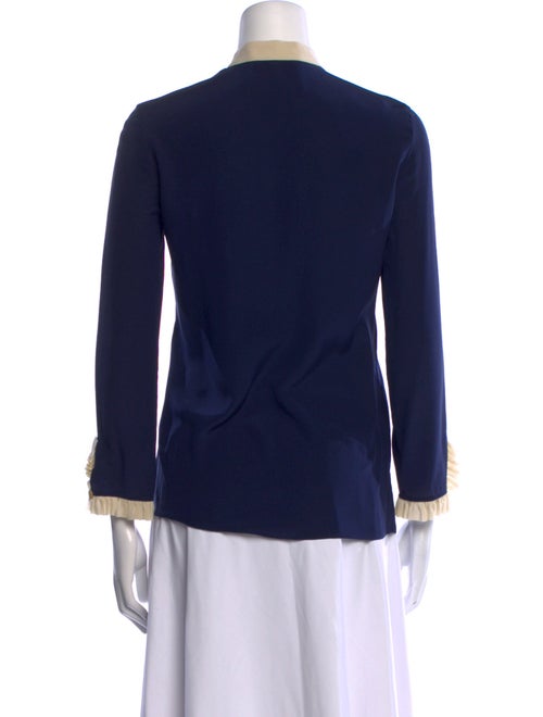 Gucci Silk Mock Neck Button-Up Top