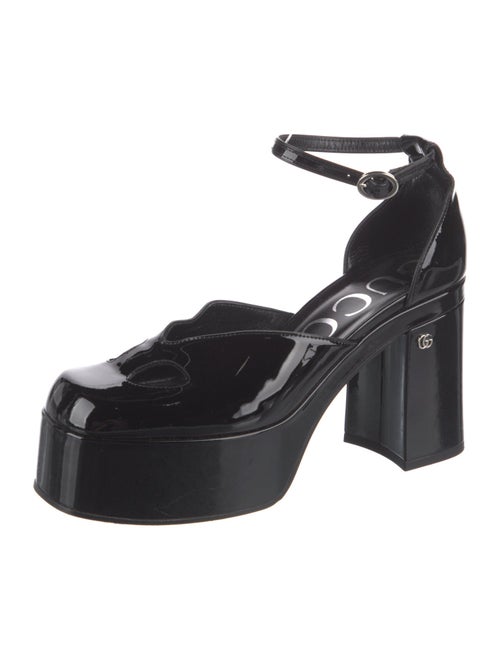 Gucci Double G Logo Patent Leather D'Orsay Pumps
