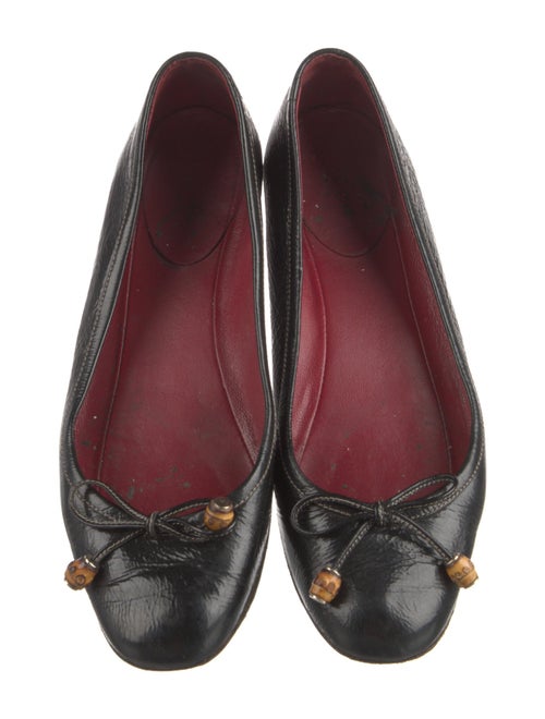 Gucci Bamboo Accent Patent Leather Ballet Flats