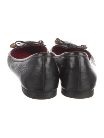 Gucci Bamboo Accent Patent Leather Ballet Flats