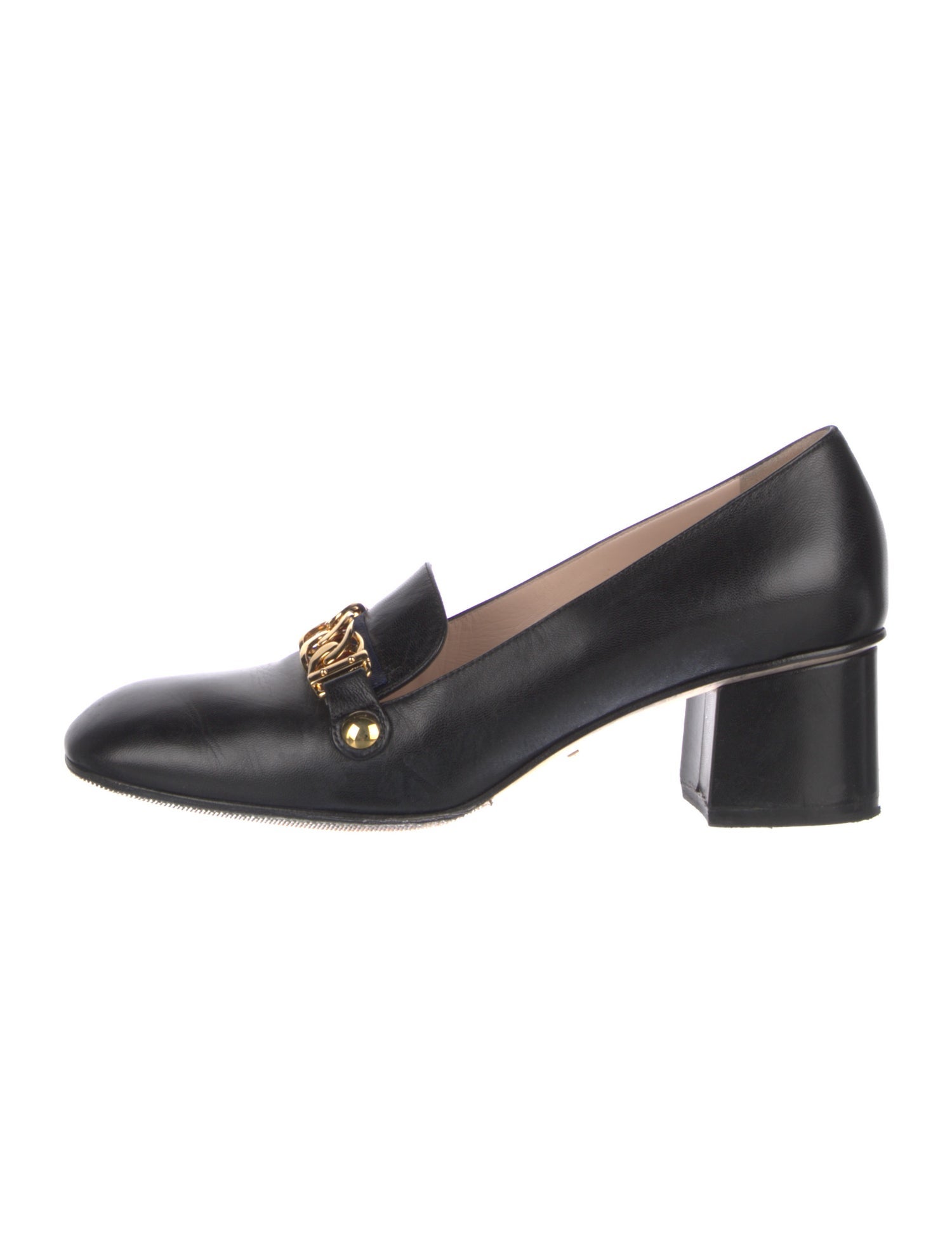 Gucci Sylvie Web Accent Leather Pumps