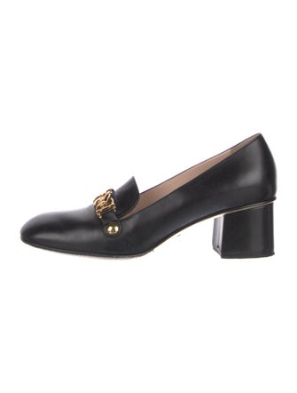Gucci Sylvie Web Accent Leather Pumps