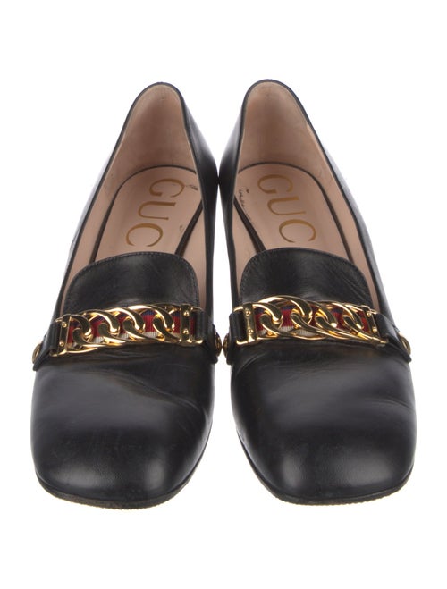 Gucci Sylvie Web Accent Leather Pumps