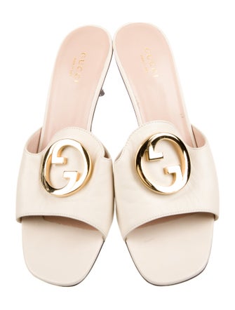 Gucci Interlocking G Logo Leather Slides