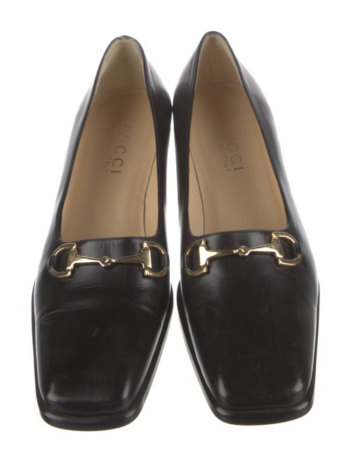 Gucci Horsebit Accent Leather Pumps