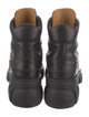 Gucci Web Accent Leather Combat Boots