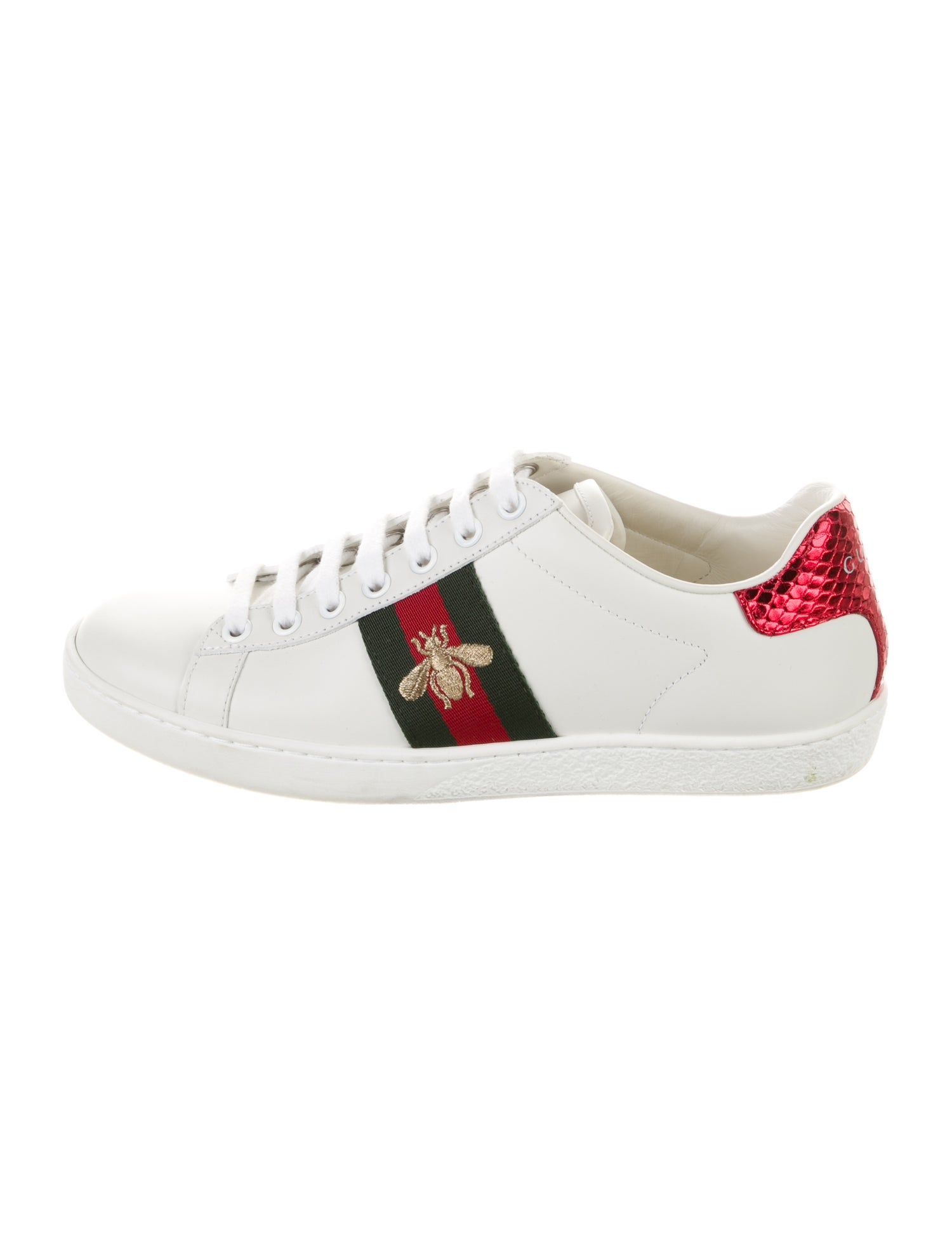 Gucci Web Accent Leather Sneakers
