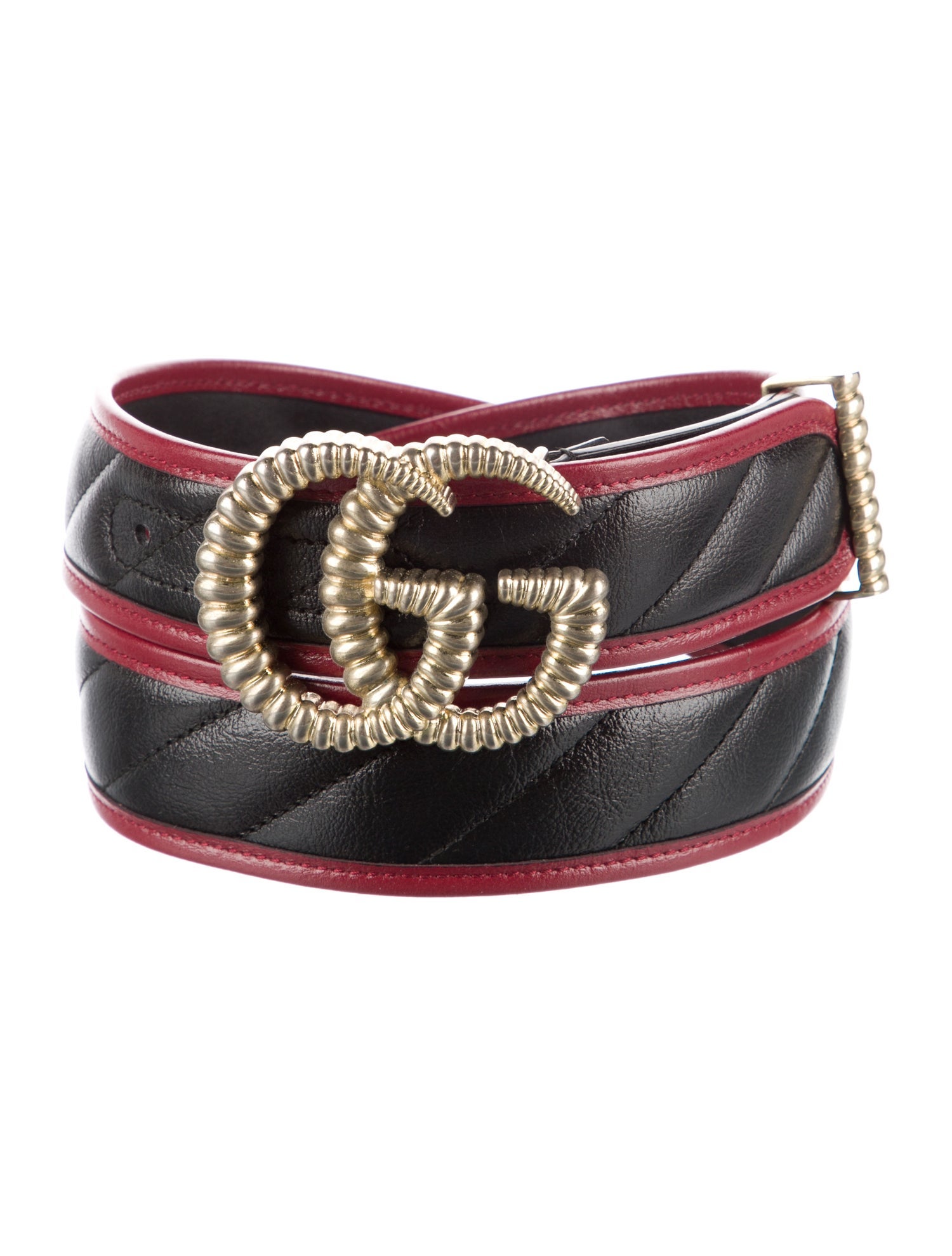 Gucci Double G Logo Leather Belt