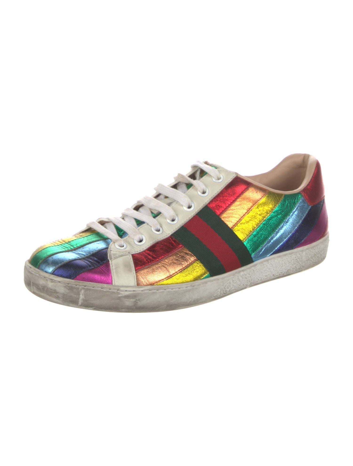 Gucci Leather Striped Sneakers