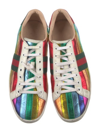Gucci Leather Striped Sneakers