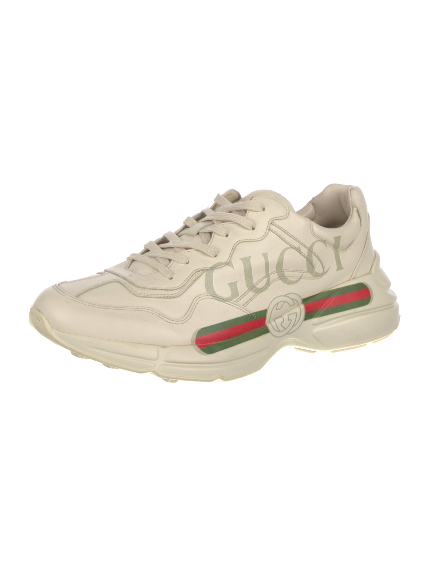 Gucci Web Accent Leather Sneakers