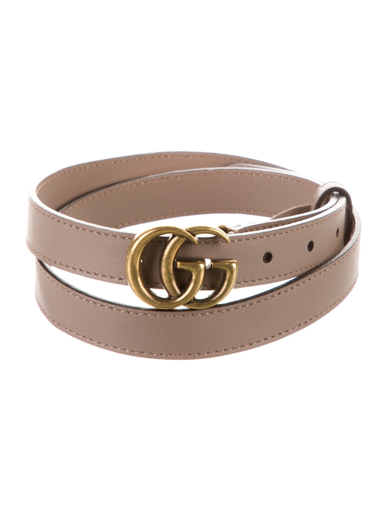 Gucci Double G Logo Skinny Belt