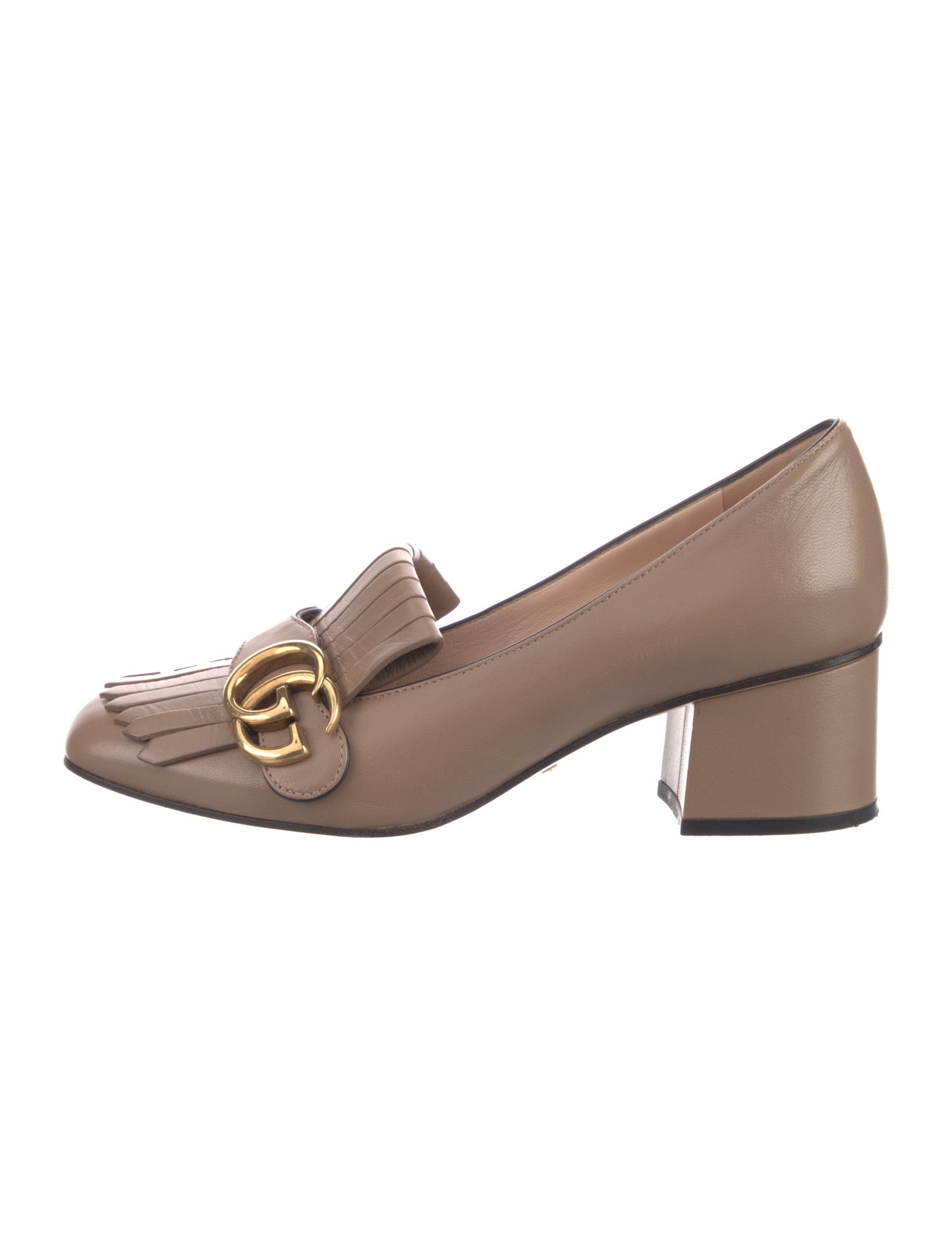 Gucci Double G Logo Leather Pumps