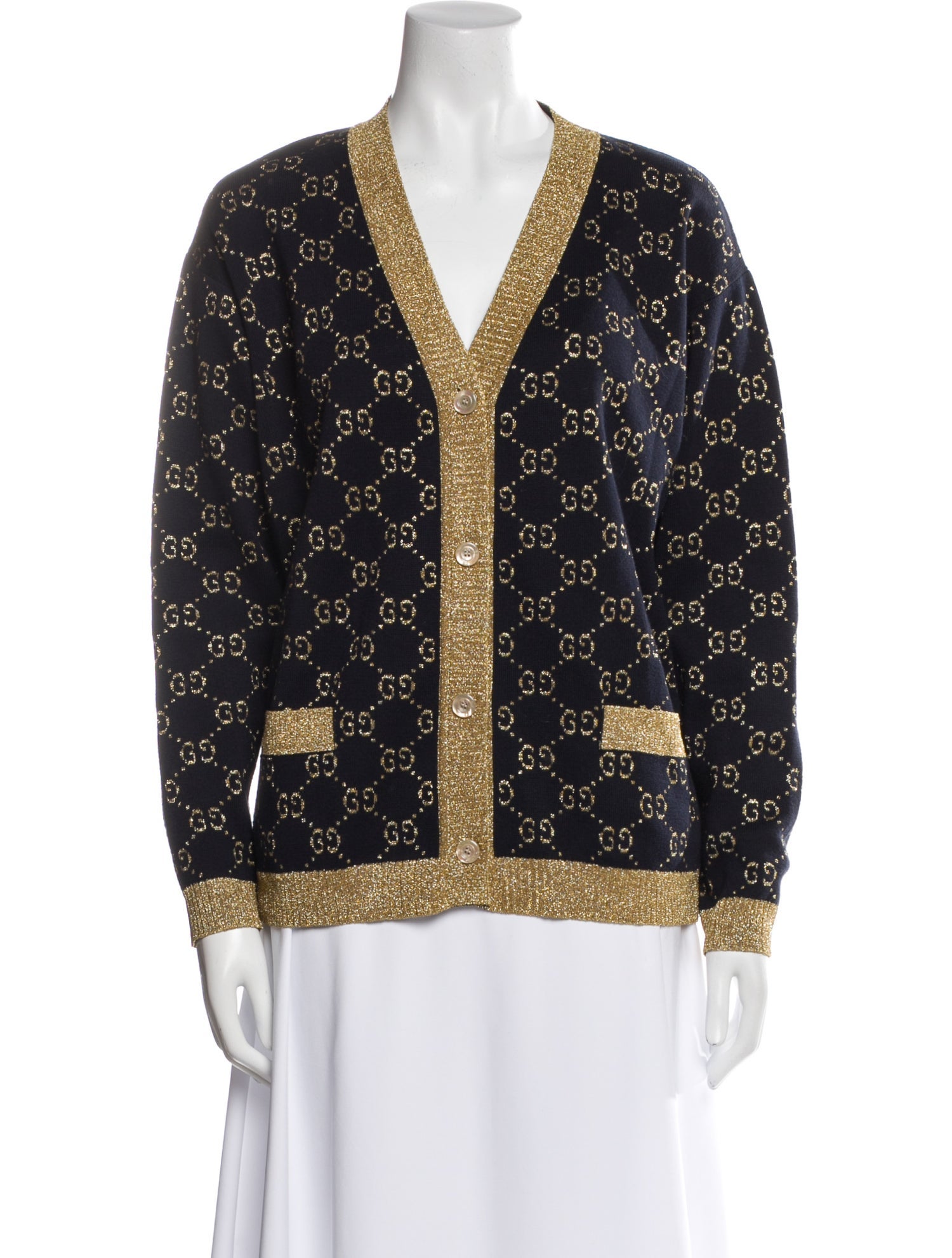 Gucci Printed V-Neck Sweater