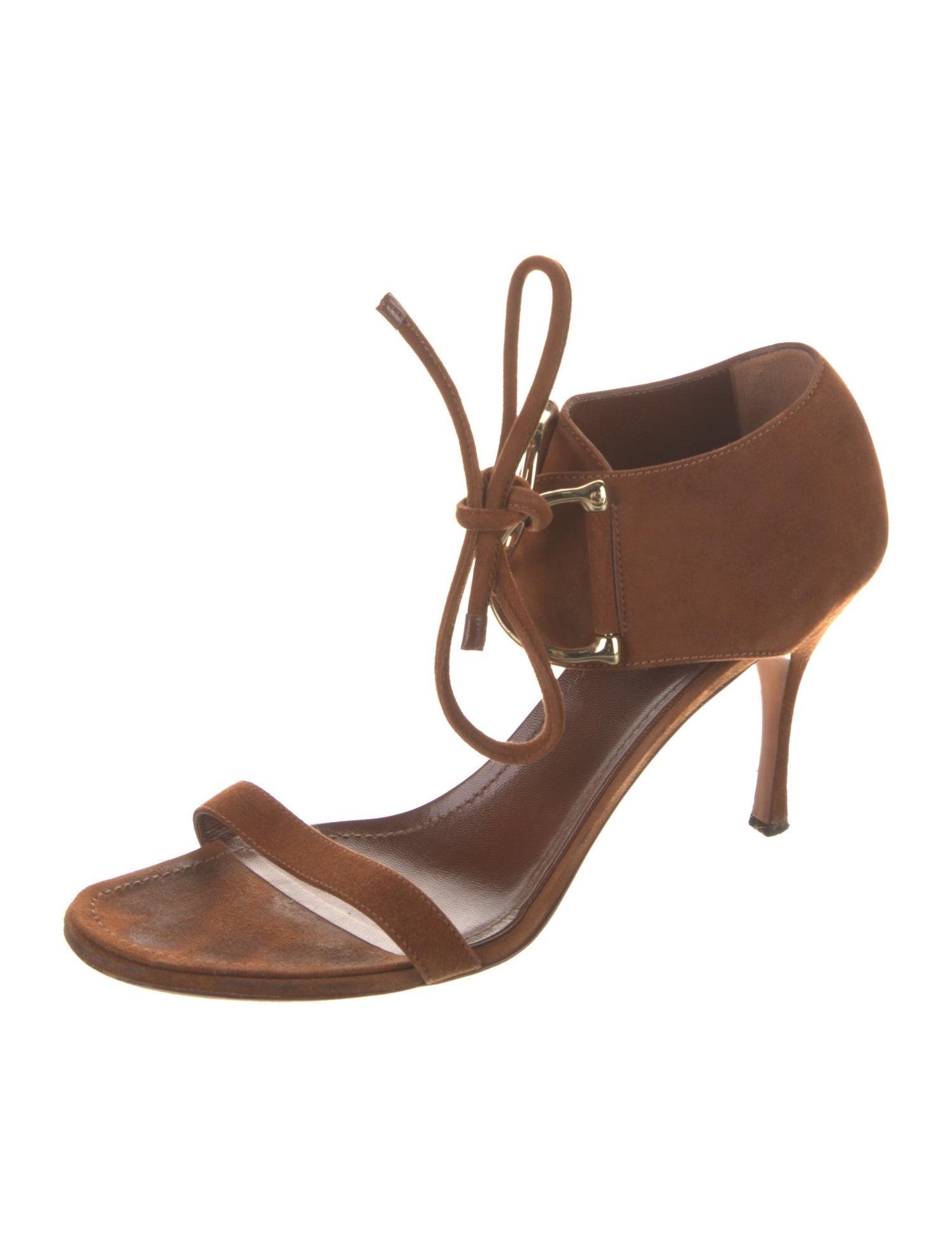 Gucci Suede Cutout Accent Sandals