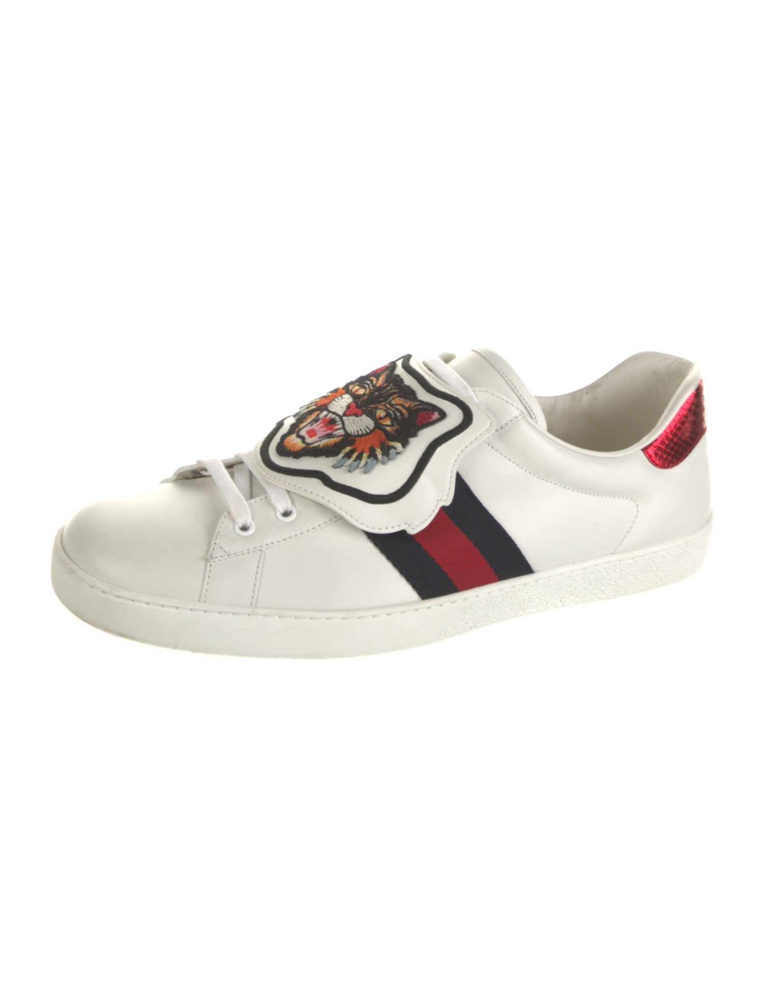 Gucci Leather Graphic Print Sneakers