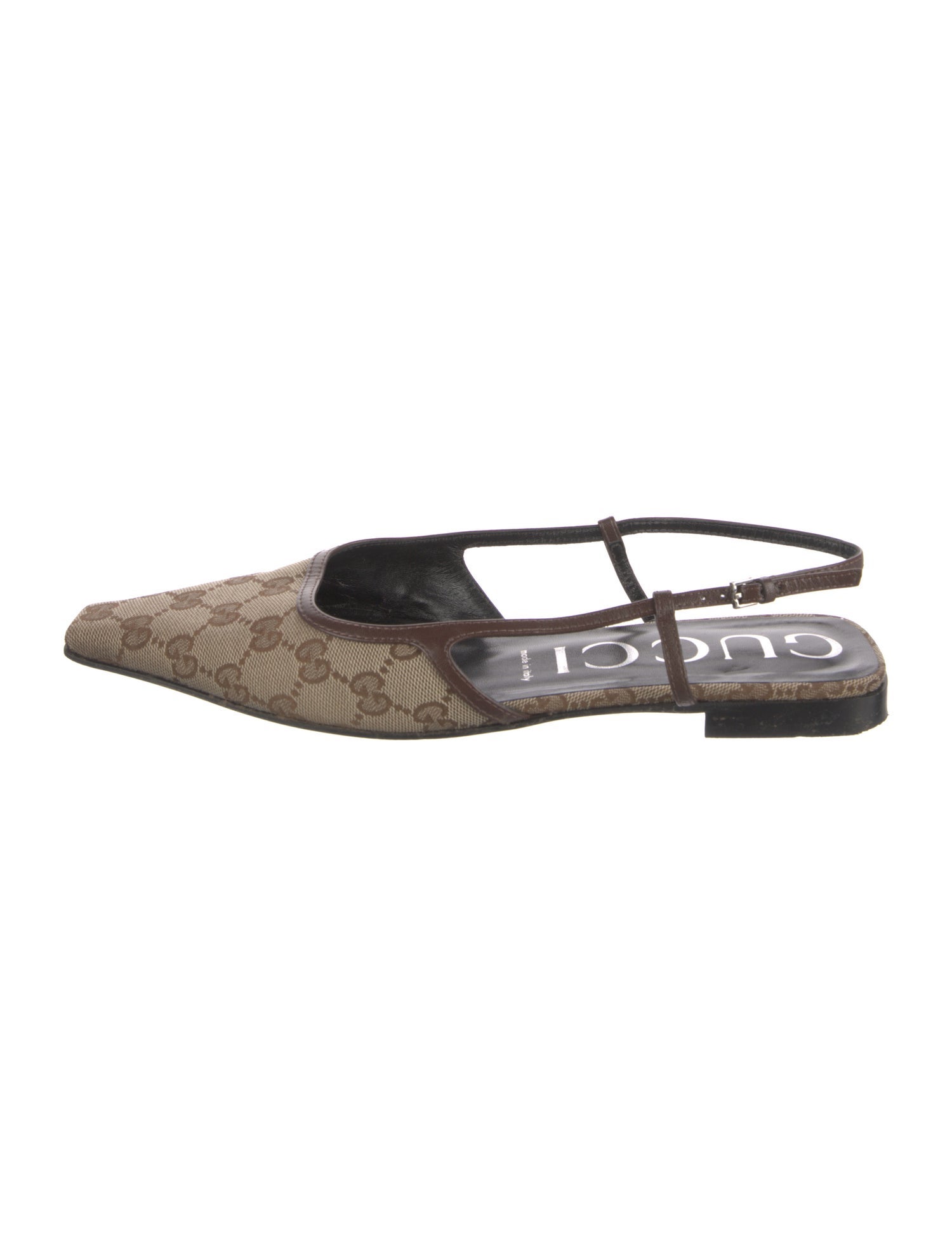 Gucci GG Canvas Canvas Slingback Flats