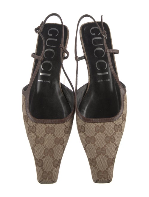 Gucci GG Canvas Canvas Slingback Flats
