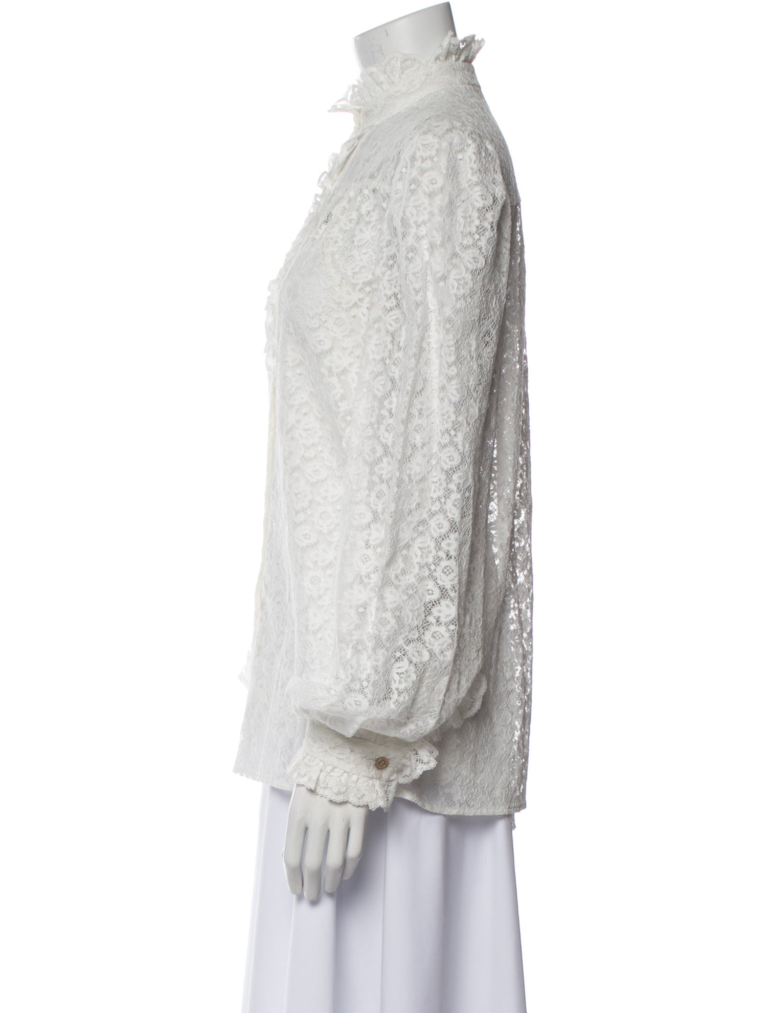 Gucci 2021 Lace Button-Up Top