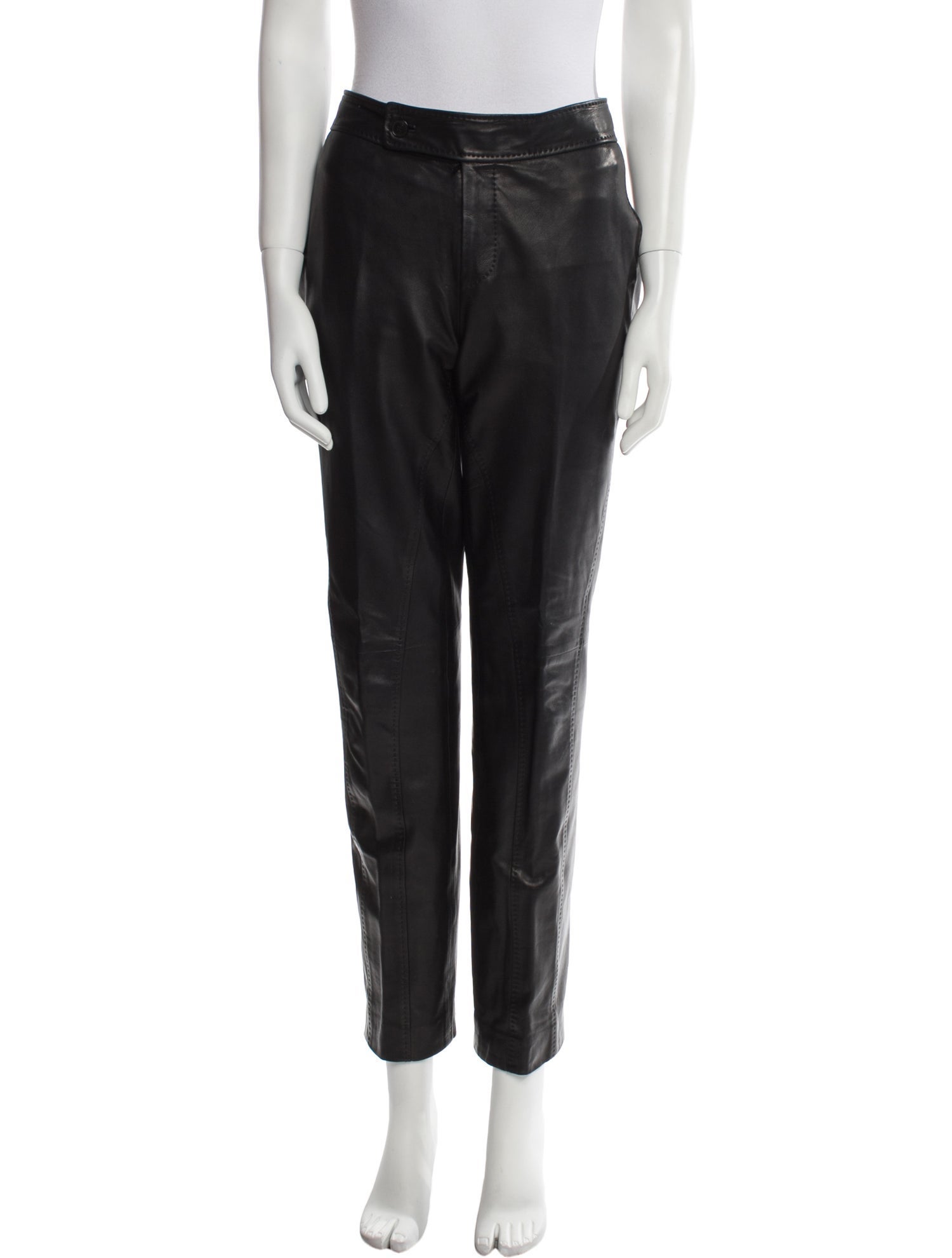 Gucci Leather Straight Leg Pants