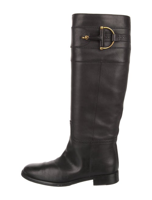 Gucci Hasler Horsebit Accent Leather Riding Boots