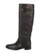 Gucci Hasler Horsebit Accent Leather Riding Boots