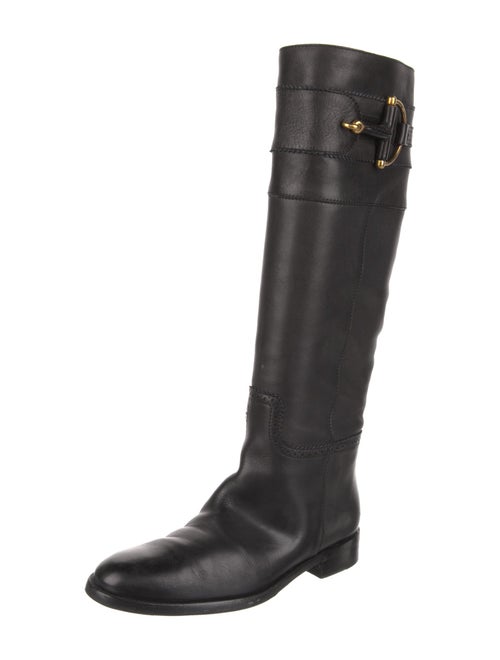 Gucci Hasler Horsebit Accent Leather Riding Boots
